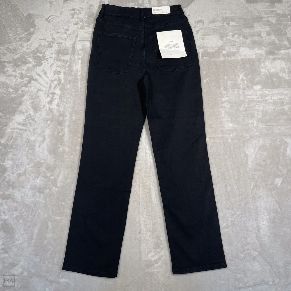 NEW Warp+Weft Women's Pants Aspen Pitkin Straight Leg Ase Stretch 27 Black - Picture 8 of 9